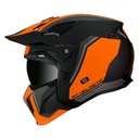CASQUE TRIAL MT STREETFIGHTER SV TWIN C4 NOIR MAT/ORANGE FLUO