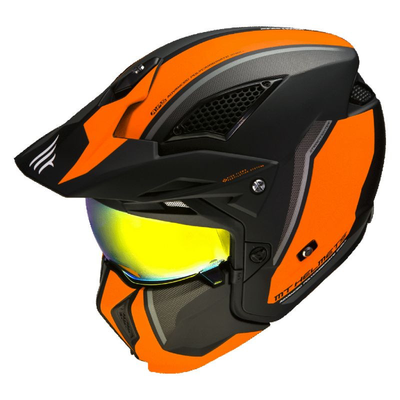 CASQUE TRIAL MT STREETFIGHTER SV TWIN C4 NOIR MAT/ORANGE FLUO