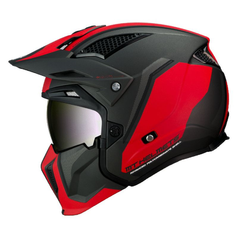 CASQUE TRIAL MT STREETFIGHTER SV TWIN C5 NOIR MAT/ROUGE