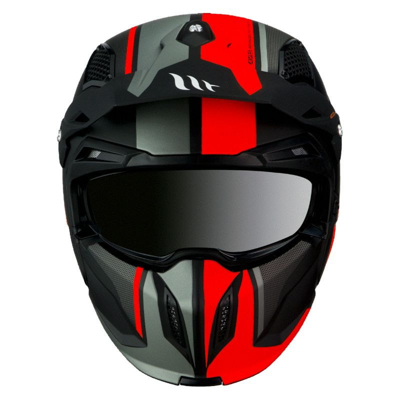 CASQUE TRIAL MT STREETFIGHTER SV TWIN C5 NOIR MAT/ROUGE