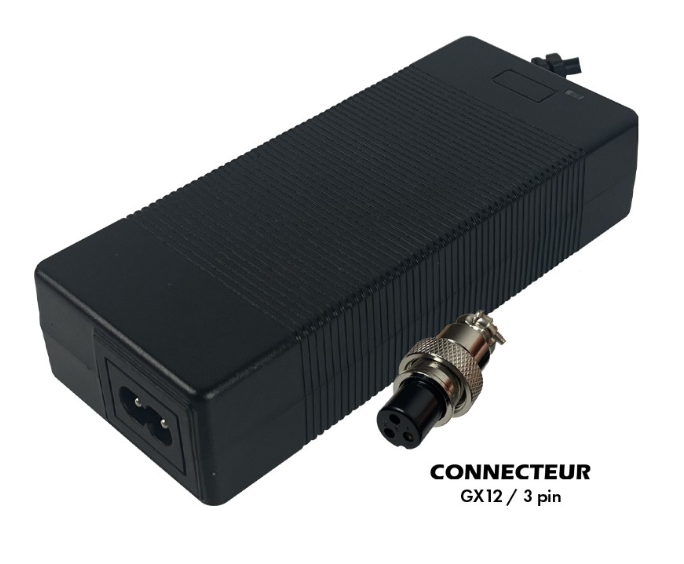[SP-167] Chargeur 36V - 42V / 2A (connecteur GX12-3p 8mm)