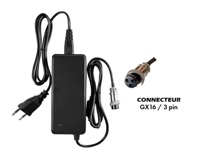 Chargeur 36V - 42V / 2A (connecteur GX16-3p) WZ