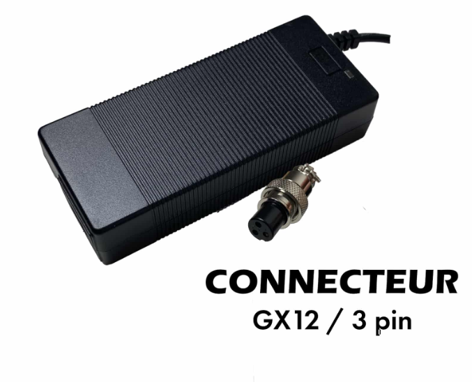 Chargeur 36V - 42V / 3A (connecteur GX12-3p) WZ
