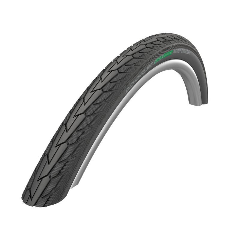 PNEU SCHWALBE ROAD CRUISER 26x1.75 K-GUARD GREEN COMPOUND HS484 TWINSKIN RIGIDE NOIR RÉFLÉCH. 47-559