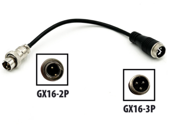 Adaptateur GX16 3 pins Mâle -> Prise GX12