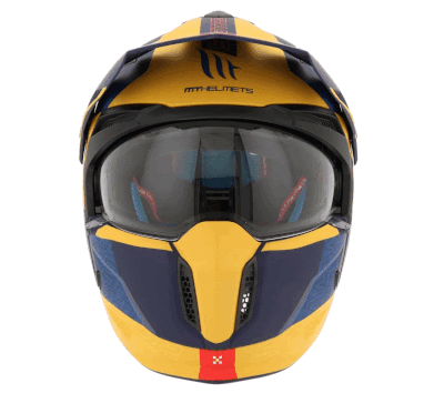 CASQUE TRIAL MT STREETFIGHTER SV TOTEM C3 BLEU/OR MAT   S  SIMPLE ECRAN TRANSPARENT TRANSFORMABLE AVEC MENTONNIERE AMOVIBLE (LIVRE AVEC UN ECRAN SUPPLEMENTAIRE DARK) (ECE 22.06)