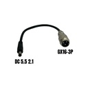 Adaptateur chargeur GX16 3Pins Male-DC 5.5 2,1mm Femelle