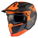 CASQUE TRIAL MT STREETFIGHTER SV S TOTEM B4 GRIS/ORANGE MAT XL SIMPLE ECRAN TRANSPARENT TRANSFORMABLE AVEC MENTONNIERE AMOVIBLE